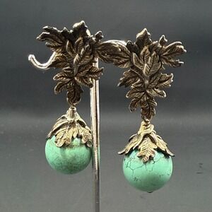 Stephen Dweck Sterling Silver Clip-On Earrings 2.25" Ornate Vintage Design